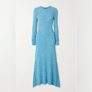Sky-Blue Long Sleeve Knit Maxi Dress by Rotate